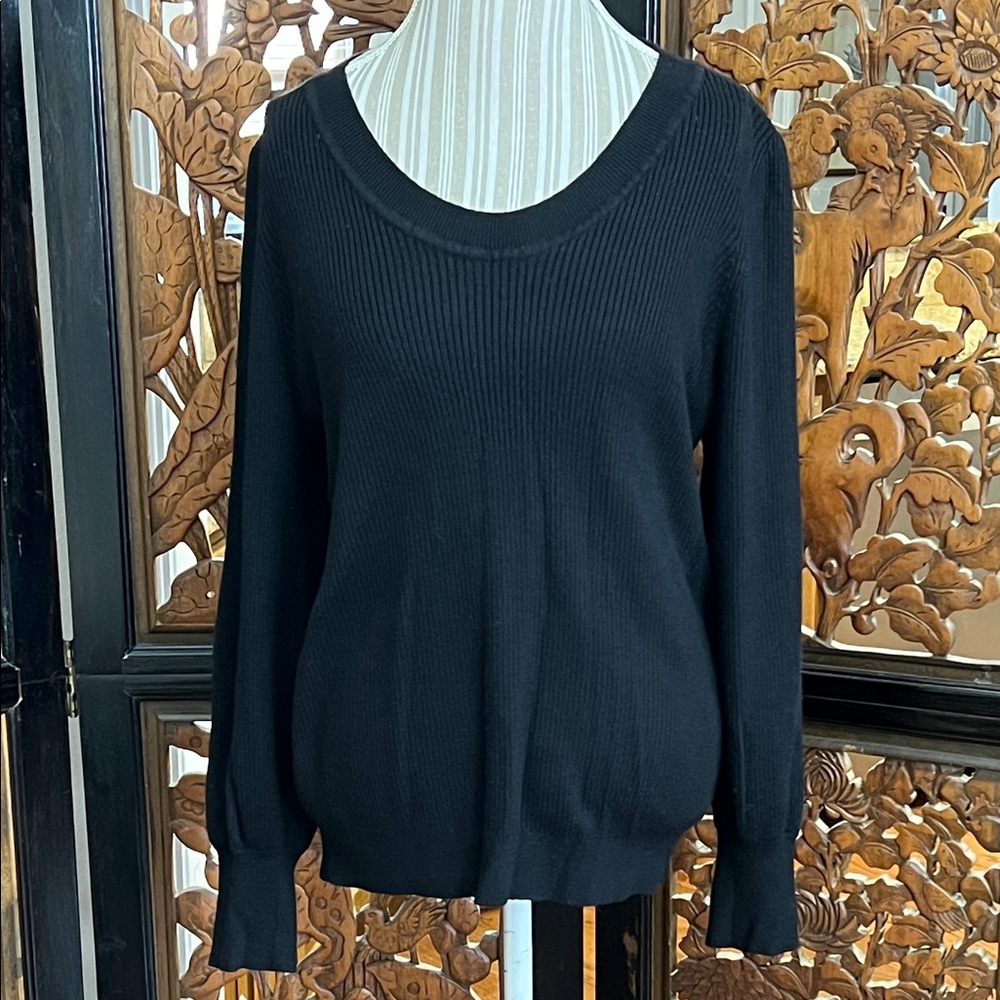 LOFT Classic Black Scoop Neck Sweater
